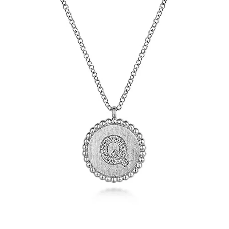 Initial Q Medallion Necklace sold by MSBLUE Jewelry