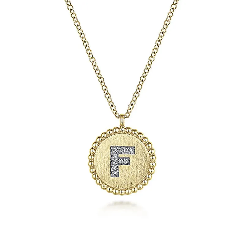 Initial F Medallion Necklace sold by MSBLUE Jewelry product image thumbnail 2
