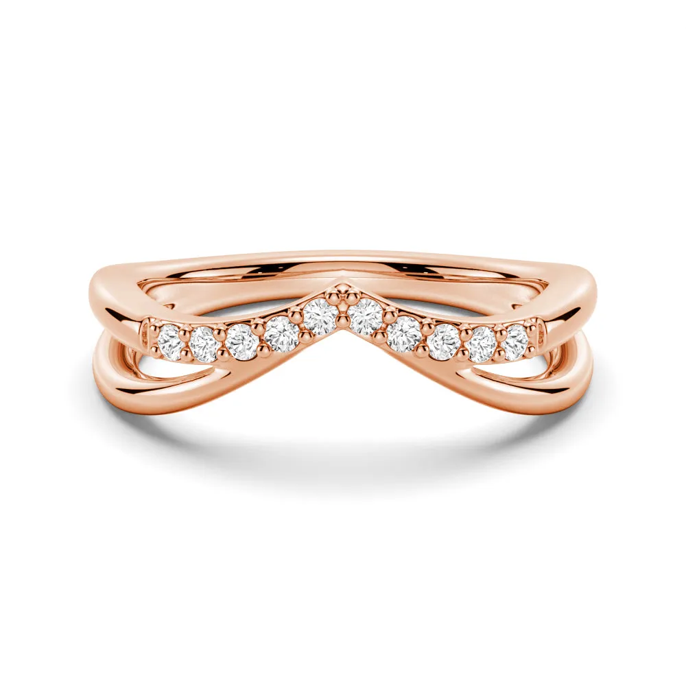 Double Row Curved Crossover Contour Wedding Band sold by MSBLUE Jewelry product image thumbnail 3