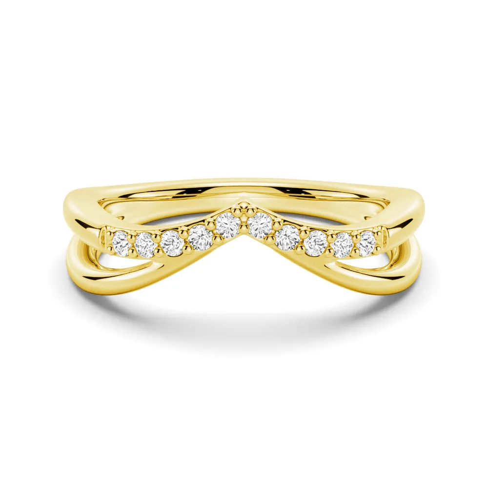 Double Row Curved Crossover Contour Wedding Band sold by MSBLUE Jewelry product image thumbnail 2