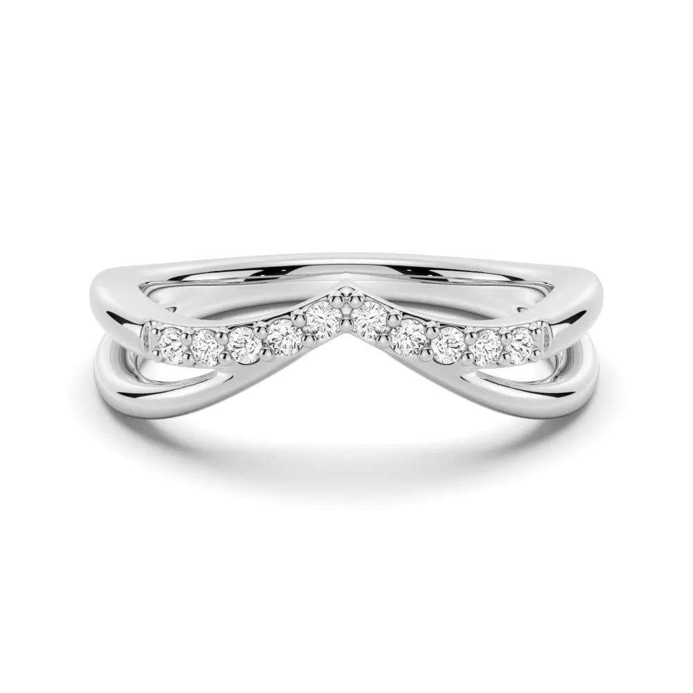 Double Row Curved Crossover Contour Wedding Band sold by MSBLUE Jewelry