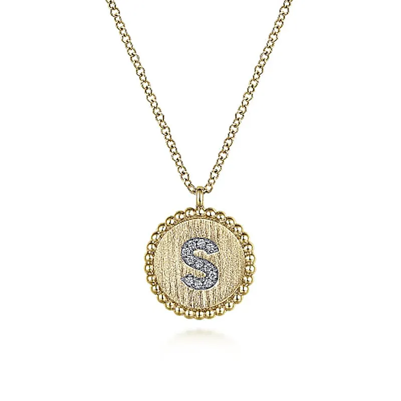 Initial S Medallion Necklace sold by MSBLUE Jewelry product image thumbnail 2
