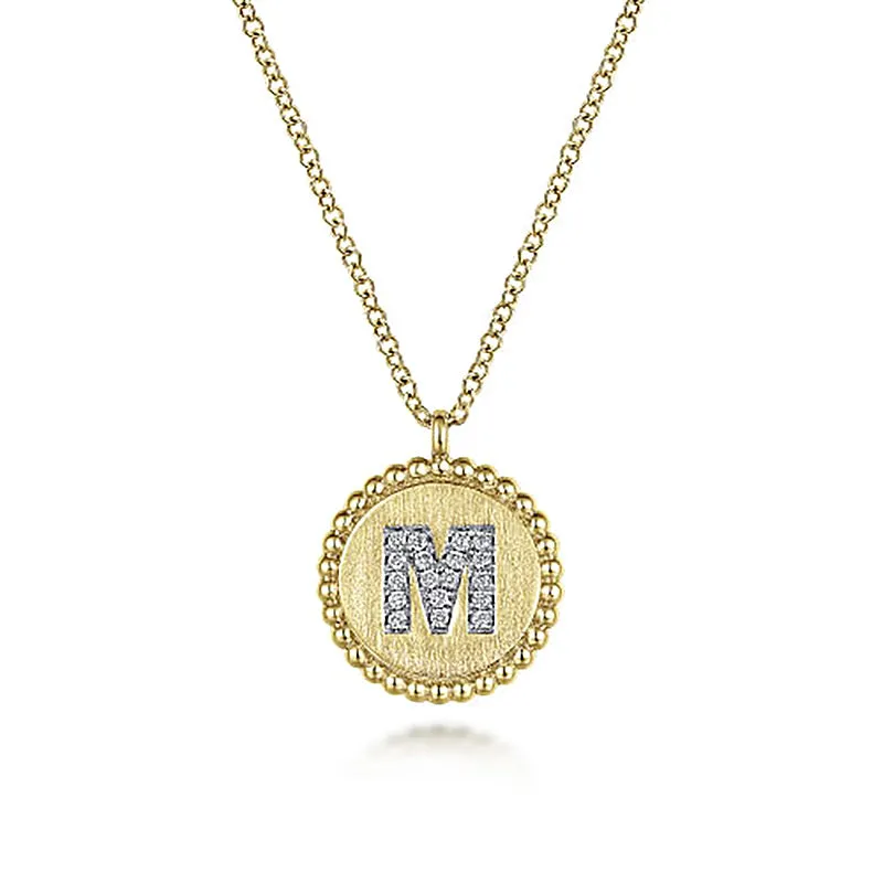Initial M Medallion Necklace sold by MSBLUE Jewelry product image thumbnail 2