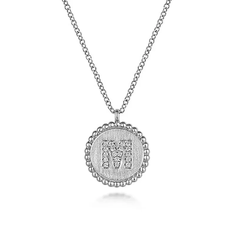 Initial M Medallion Necklace sold by MSBLUE Jewelry