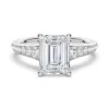Vintage Emerald Cut Moissanite Engagement Ring With Graduated Band sold by MSBLUE Jewelry