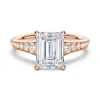 Vintage Emerald Cut Moissanite Engagement Ring With Graduated Band sold by MSBLUE Jewelry