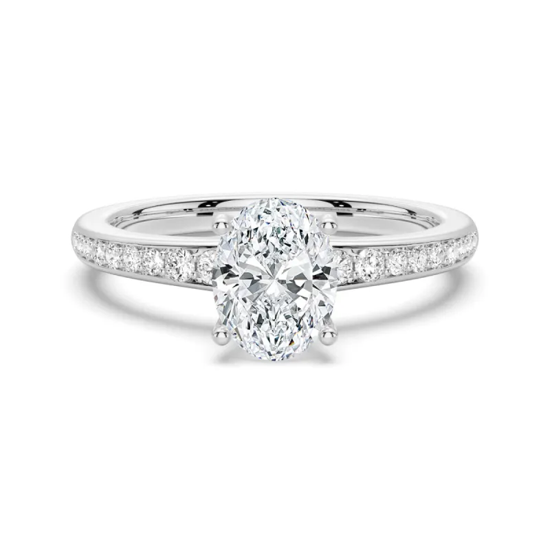 1.5 CT. Oval Shaped Sterling Silver Moissanite Ring sold by MSBLUE Jewelry