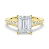 Vintage Emerald Cut Moissanite Engagement Ring With Graduated Band sold by MSBLUE Jewelry