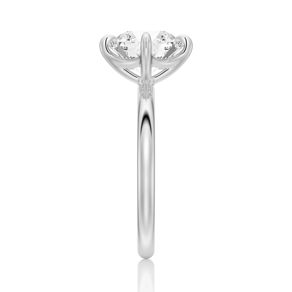 Four-Prong Solitaire Round Cut Engagement Ring sold by MSBLUE Jewelry product image thumbnail 5