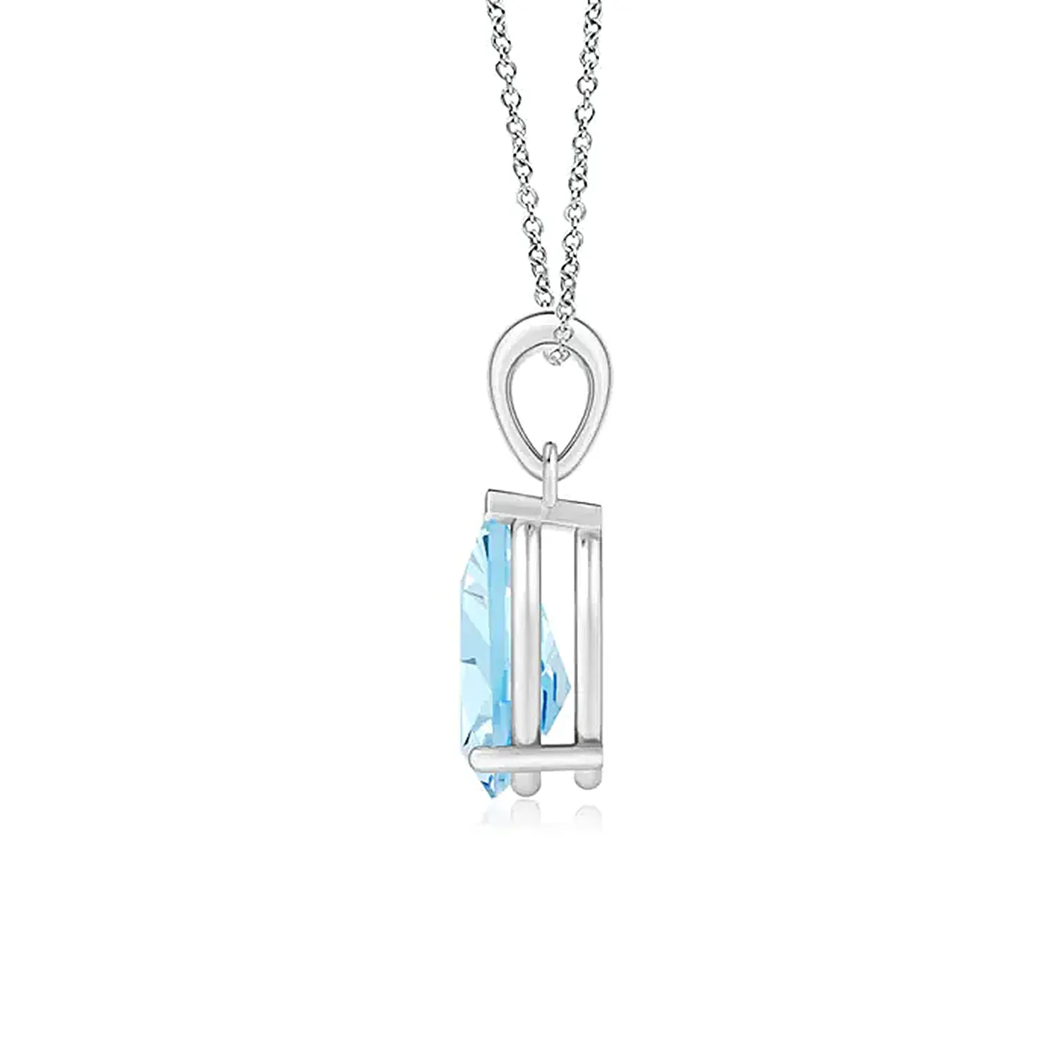 1 CT. Pear Shape Aquamarine Solitaire Pendant sold by MSBLUE Jewelry product image thumbnail 2