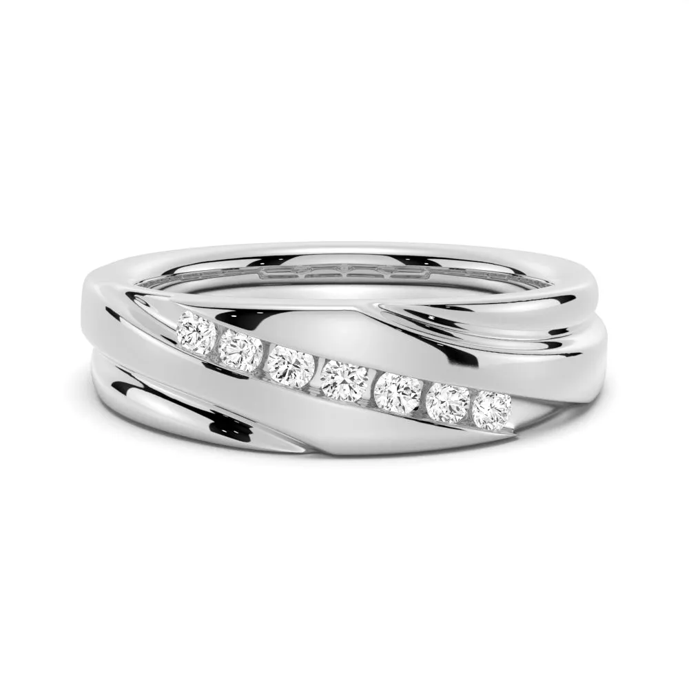 6.5mm Moissanite Men's Wedding Band sold by MSBLUE Jewelry