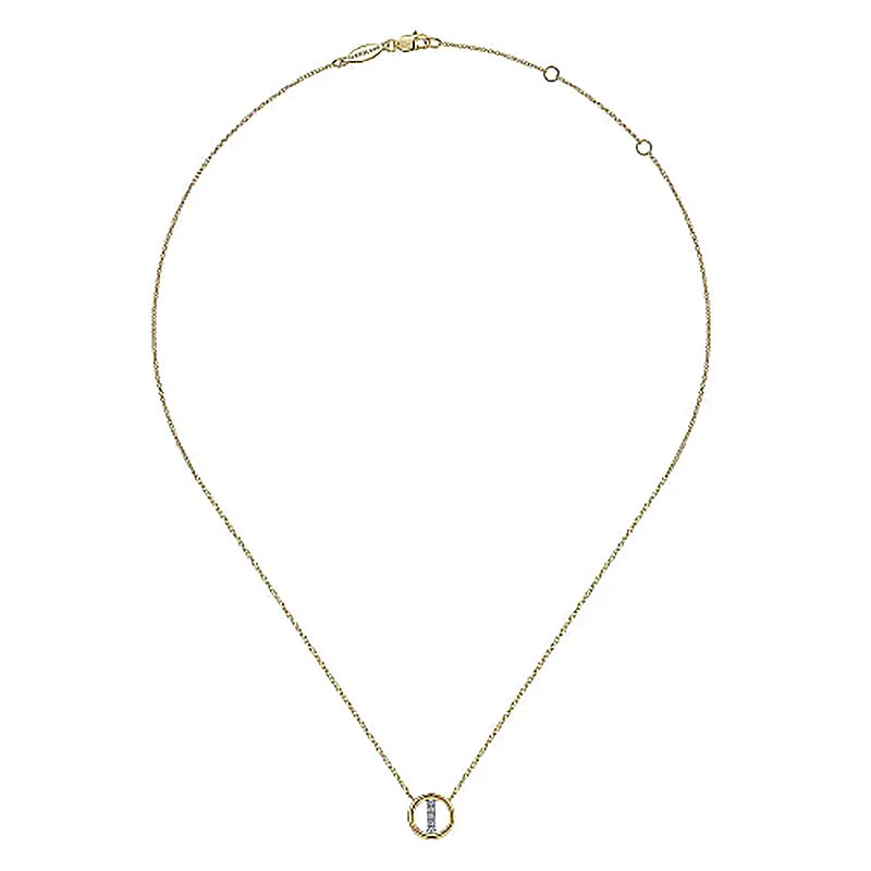 Round Pavé Initial I Pendant Necklace sold by MSBLUE Jewelry product image thumbnail 4