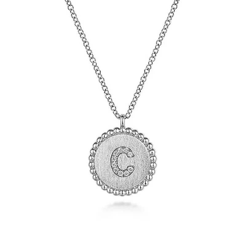 Initial C Medallion Necklace sold by MSBLUE Jewelry
