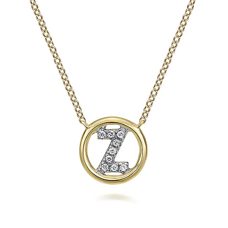 Round Pavé Initial Z Pendant Necklace sold by MSBLUE Jewelry product image thumbnail 2