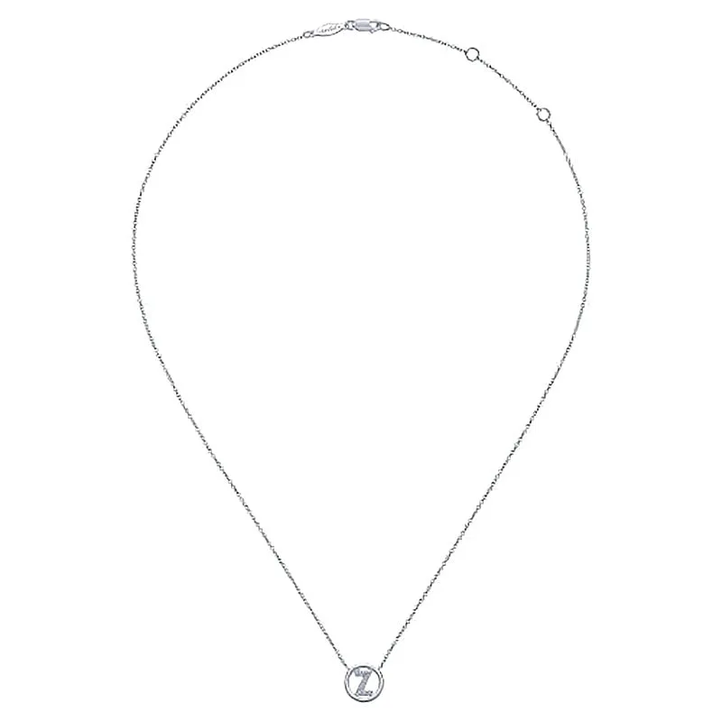 Round Pavé Initial Z Pendant Necklace sold by MSBLUE Jewelry product image thumbnail 3