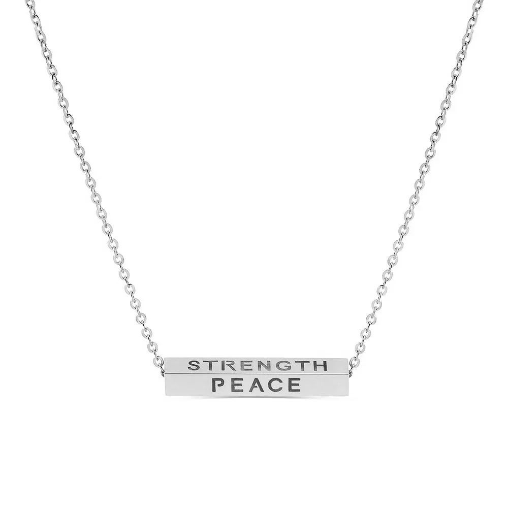 "LOVE-STRENGTH-PEACE-HAPPINESS" Engravable Energy Necklace sold by MSBLUE Jewelry product image thumbnail 3