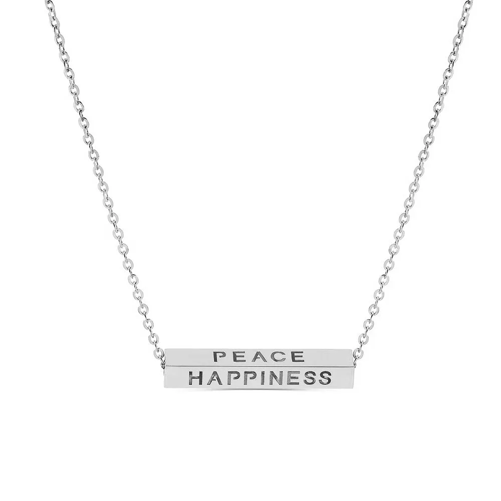"LOVE-STRENGTH-PEACE-HAPPINESS" Engravable Energy Necklace sold by MSBLUE Jewelry product image thumbnail 2