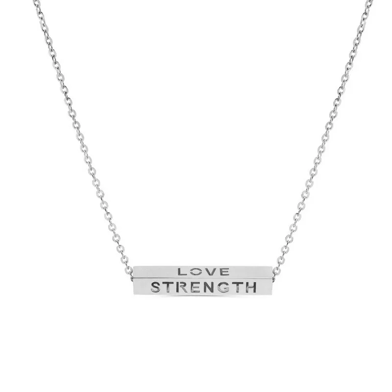 "LOVE-STRENGTH-PEACE-HAPPINESS" Engravable Energy Necklace sold by MSBLUE Jewelry