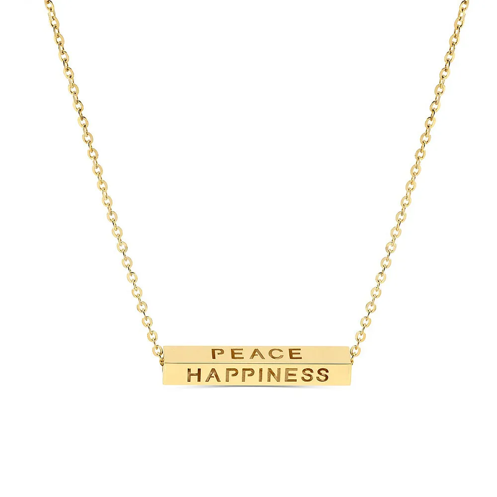 "LOVE-STRENGTH-PEACE-HAPPINESS" Engravable Energy Necklace sold by MSBLUE Jewelry product image thumbnail 5