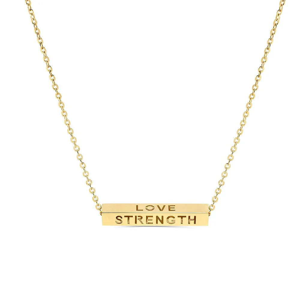 "LOVE-STRENGTH-PEACE-HAPPINESS" Engravable Energy Necklace sold by MSBLUE Jewelry product image thumbnail 4