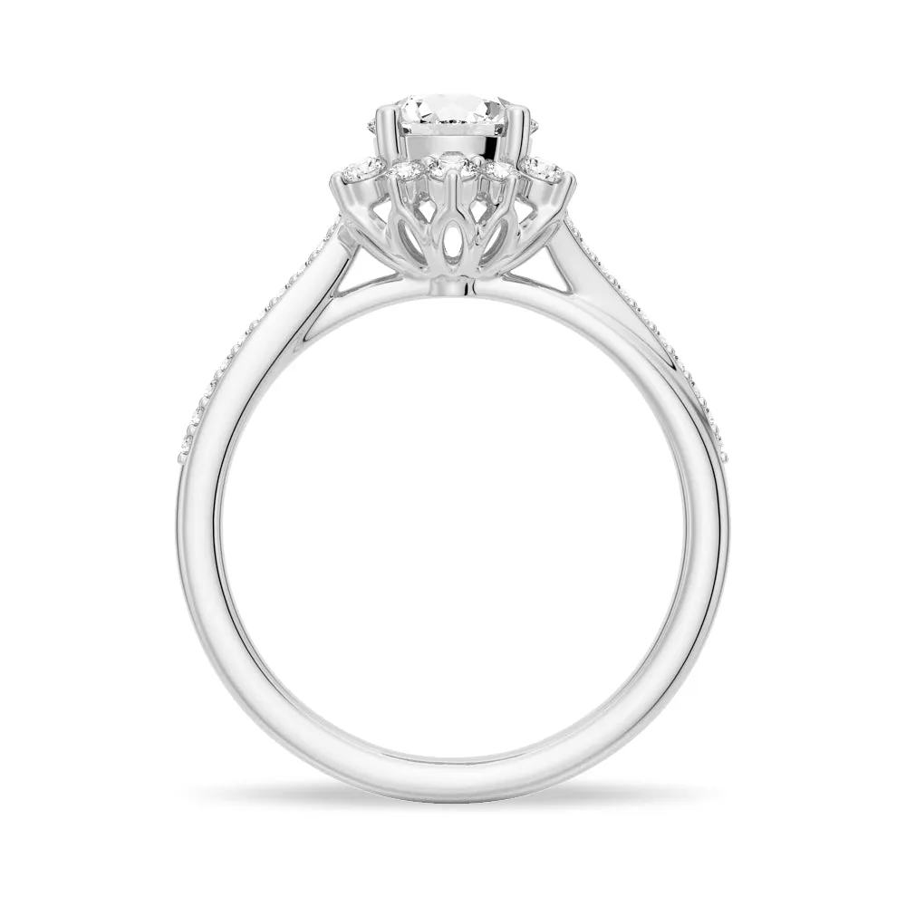 1 CT. Flower Frame Engagement Ring in Sterling Silver sold by MSBLUE Jewelry product image thumbnail 4