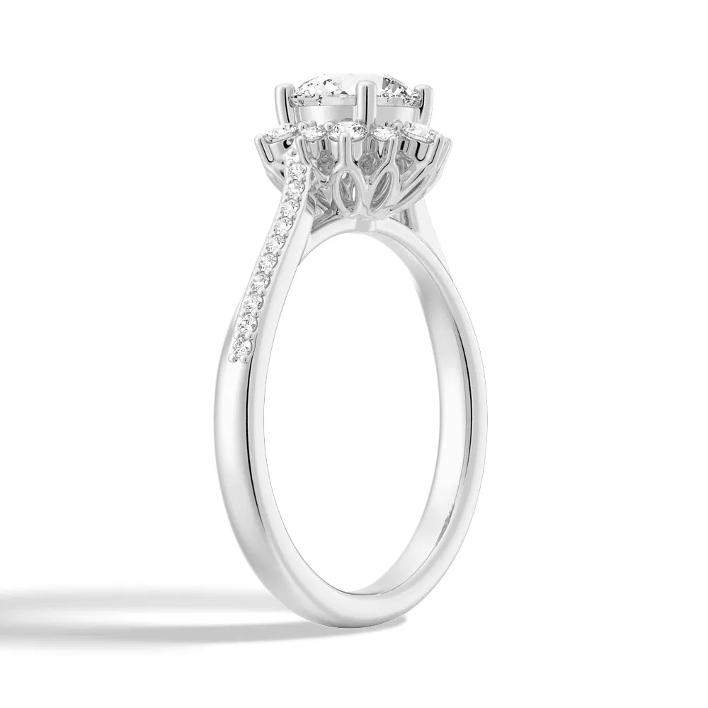 1 CT. Flower Frame Engagement Ring in Sterling Silver sold by MSBLUE Jewelry product image thumbnail 2