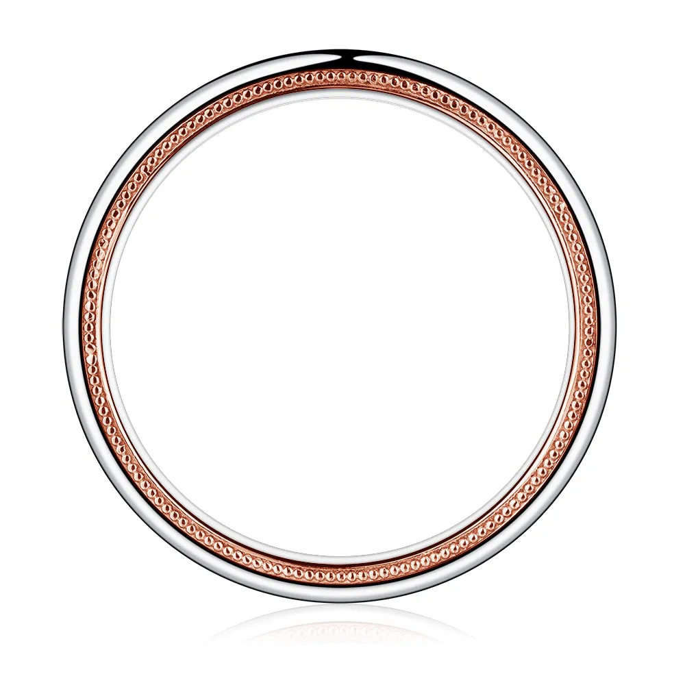 5.6mm Two Tone Round Moissanite Men's Eternity Wedding Band sold by MSBLUE Jewelry product image thumbnail 4