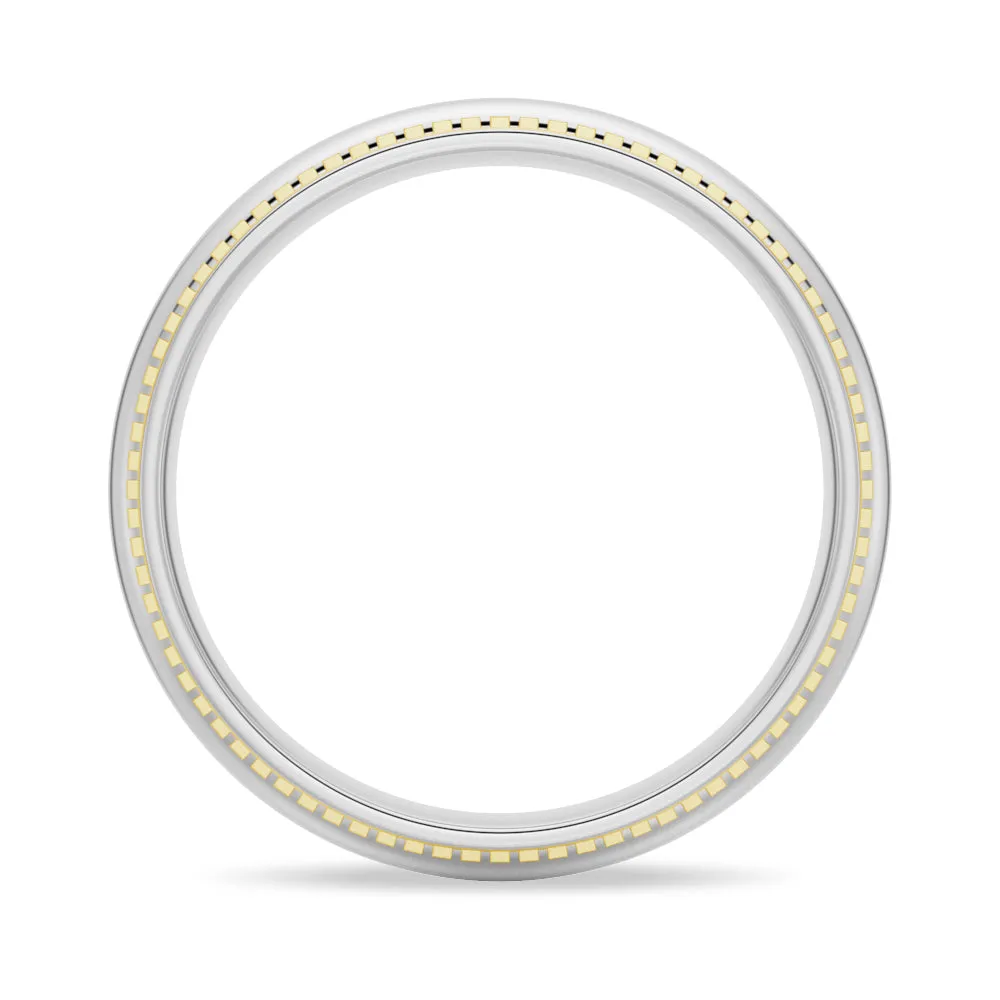 4.4mm Polished Finish Two-Tone Men's Wedding Band With Milgrain Edge sold by MSBLUE Jewelry product image thumbnail 4