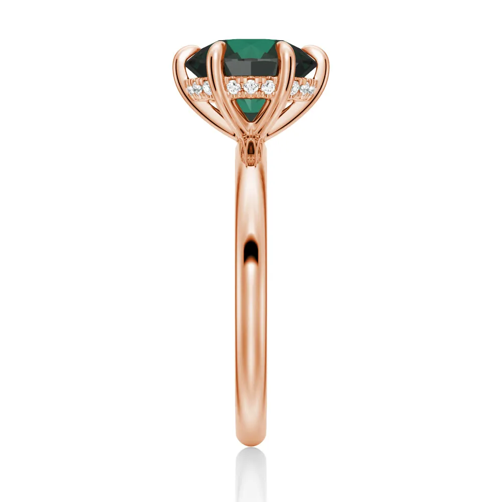 2 CT. Green Moissanite Engagement Ring With Hidden Halo in Rose Gold sold by MSBLUE Jewelry product image thumbnail 4