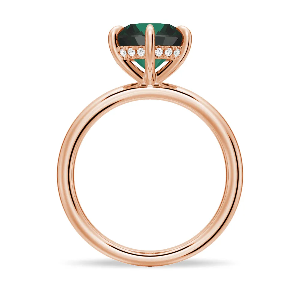 2 CT. Green Moissanite Engagement Ring With Hidden Halo in Rose Gold sold by MSBLUE Jewelry product image thumbnail 2