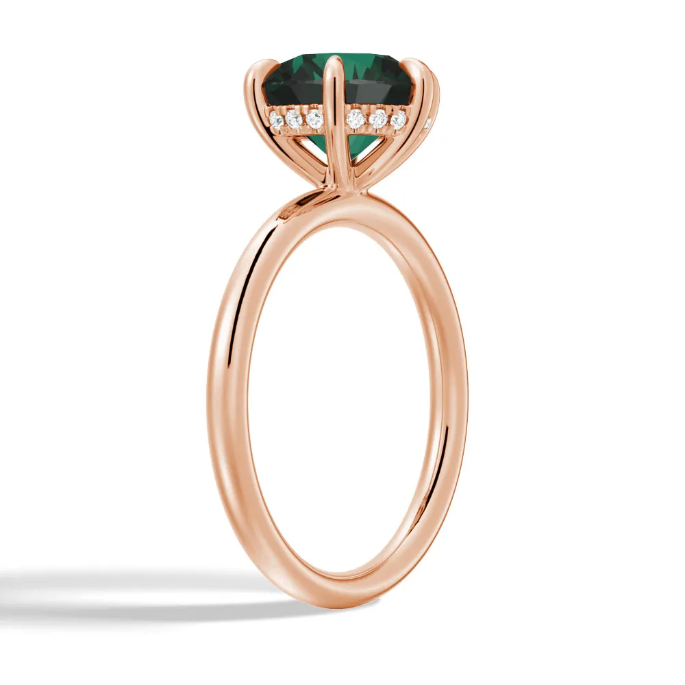 2 CT. Green Moissanite Engagement Ring With Hidden Halo in Rose Gold sold by MSBLUE Jewelry product image thumbnail 3