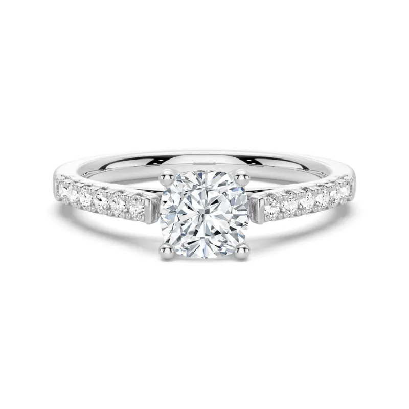 1.5 CT. Cathedral-Style French Pavé Moissanite Diamond Engagement Ring sold by MSBLUE Jewelry