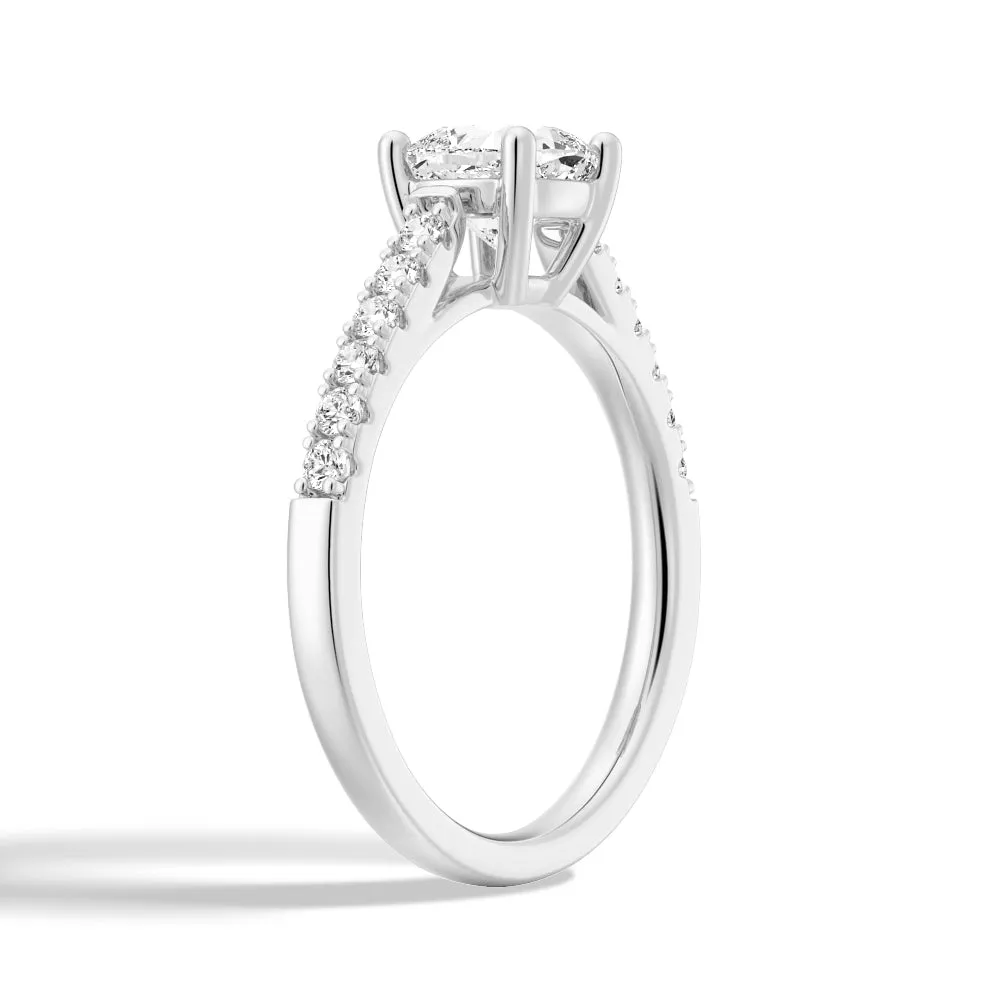 1.5 CT. Cathedral-Style French Pavé Moissanite Diamond Engagement Ring sold by MSBLUE Jewelry product image thumbnail 2
