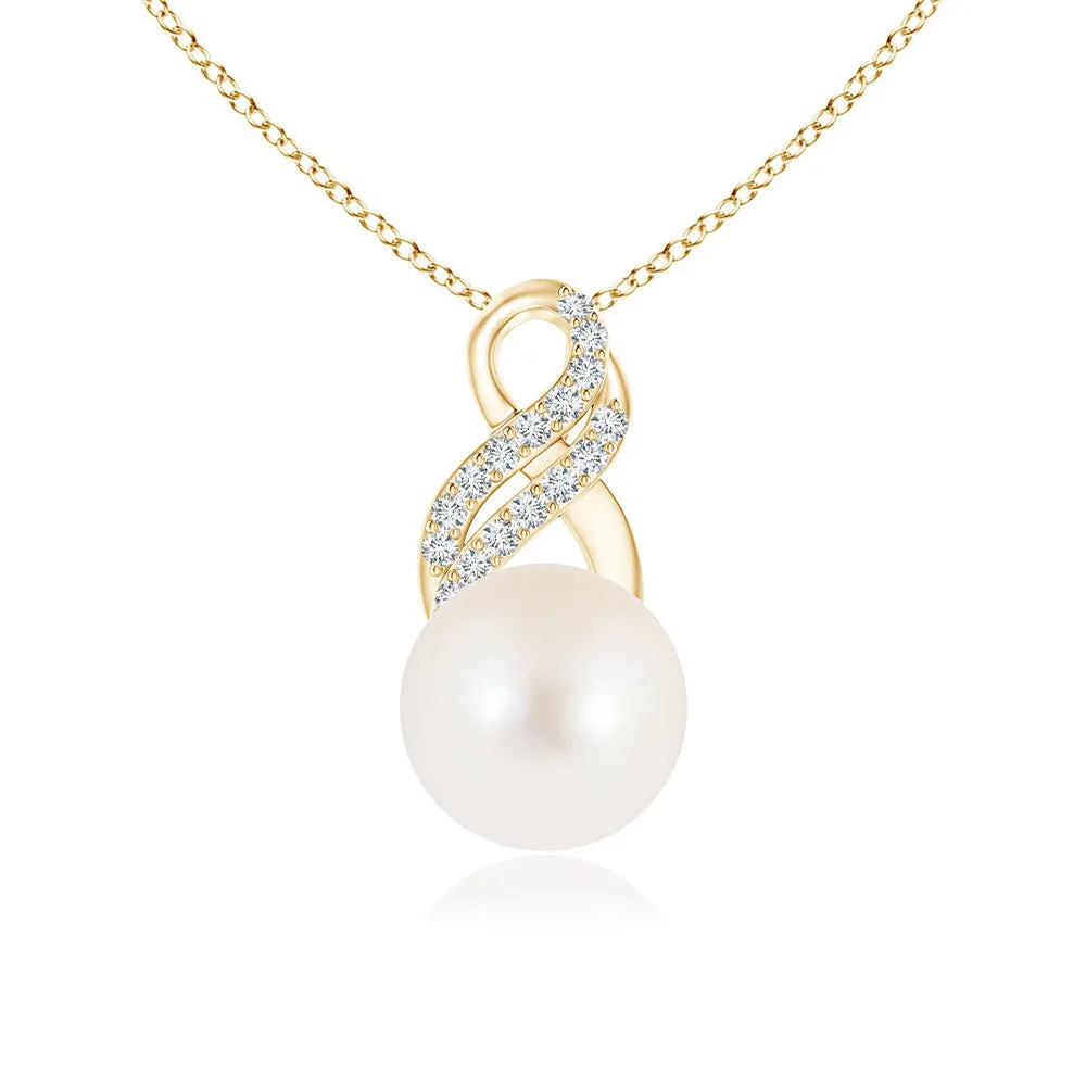 8mm Freshwater Cultured Pearl Twist Swirl Bale Pendant sold by MSBLUE Jewelry product image thumbnail 2