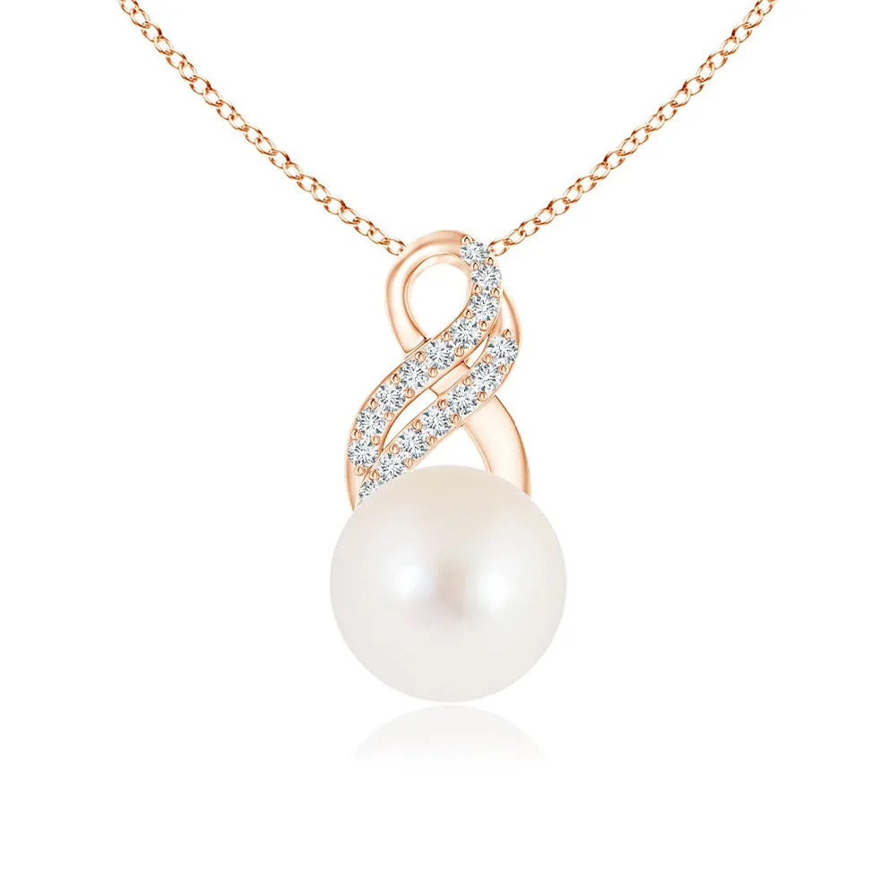 8mm Freshwater Cultured Pearl Twist Swirl Bale Pendant sold by MSBLUE Jewelry product image thumbnail 3