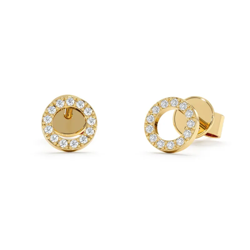 Pavé Lab Grown Diamond Mini Halo Stud Earrings sold by MSBLUE Jewelry