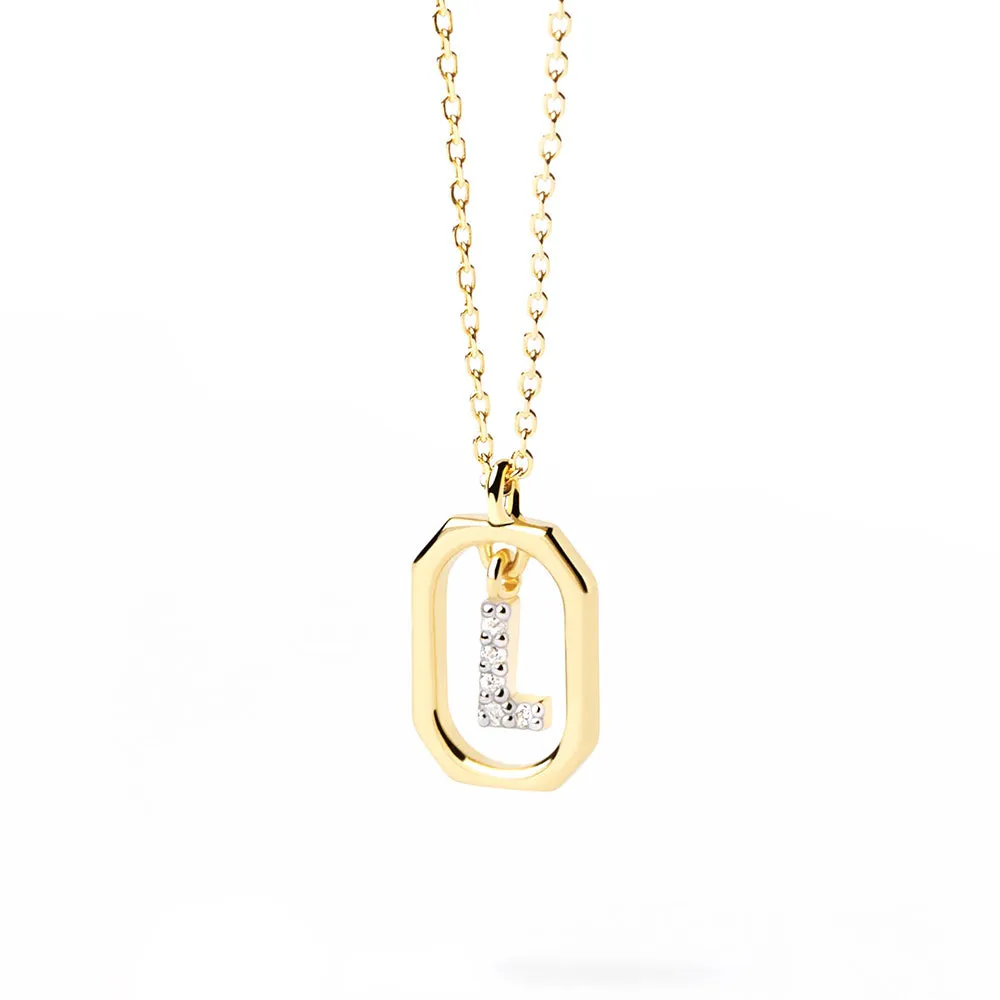 Moissanite Initial L Dangle Pendant Necklace sold by MSBLUE Jewelry product image thumbnail 2