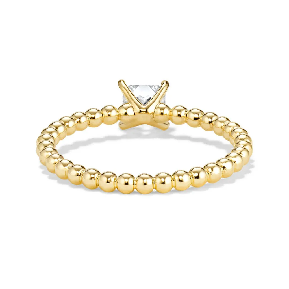 Princess Cut Lab Grown Diamond Ring With Beaded Band sold by MSBLUE Jewelry product image thumbnail 5