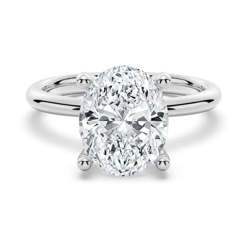 Oval Shaped Solitaire Moissanite Engagement Ring sold by MSBLUE Jewelry