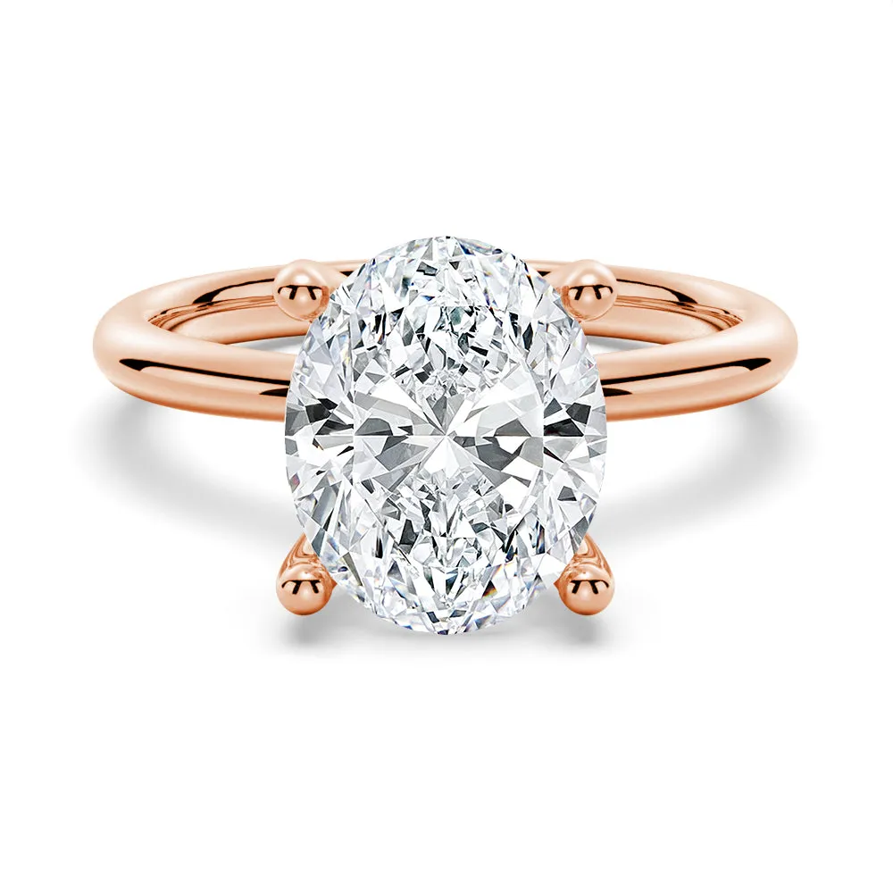 Oval Shaped Solitaire Moissanite Engagement Ring sold by MSBLUE Jewelry product image thumbnail 3