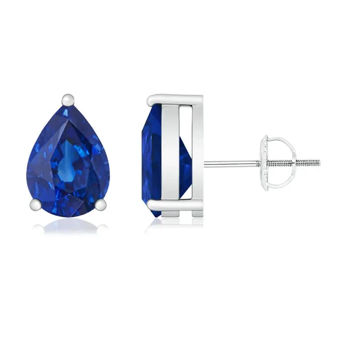 1.5 CT. Classic Pear-Shaped Sapphire Stud Earrings sold by MSBLUE Jewelry