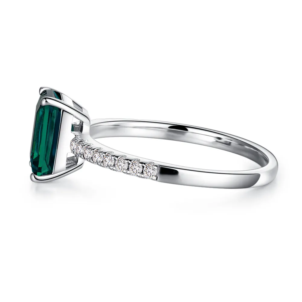 2 CT. Petite Trellis Emerald Gemstone Ring sold by MSBLUE Jewelry product image thumbnail 3