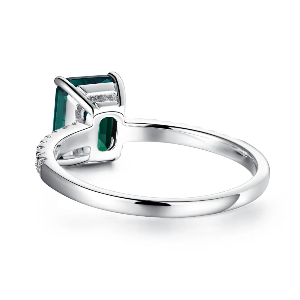 2 CT. Petite Trellis Emerald Gemstone Ring sold by MSBLUE Jewelry product image thumbnail 4
