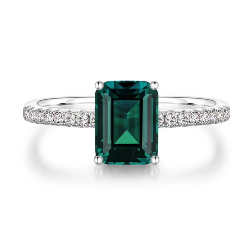 2 CT. Petite Trellis Emerald Gemstone Ring sold by MSBLUE Jewelry