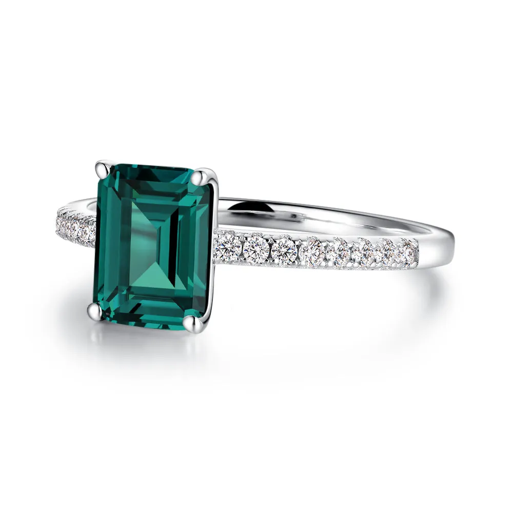 2 CT. Petite Trellis Emerald Gemstone Ring sold by MSBLUE Jewelry product image thumbnail 2