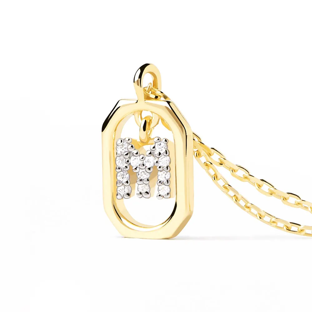 Moissanite Initial M Dangle Pendant Necklace sold by MSBLUE Jewelry product image thumbnail 4