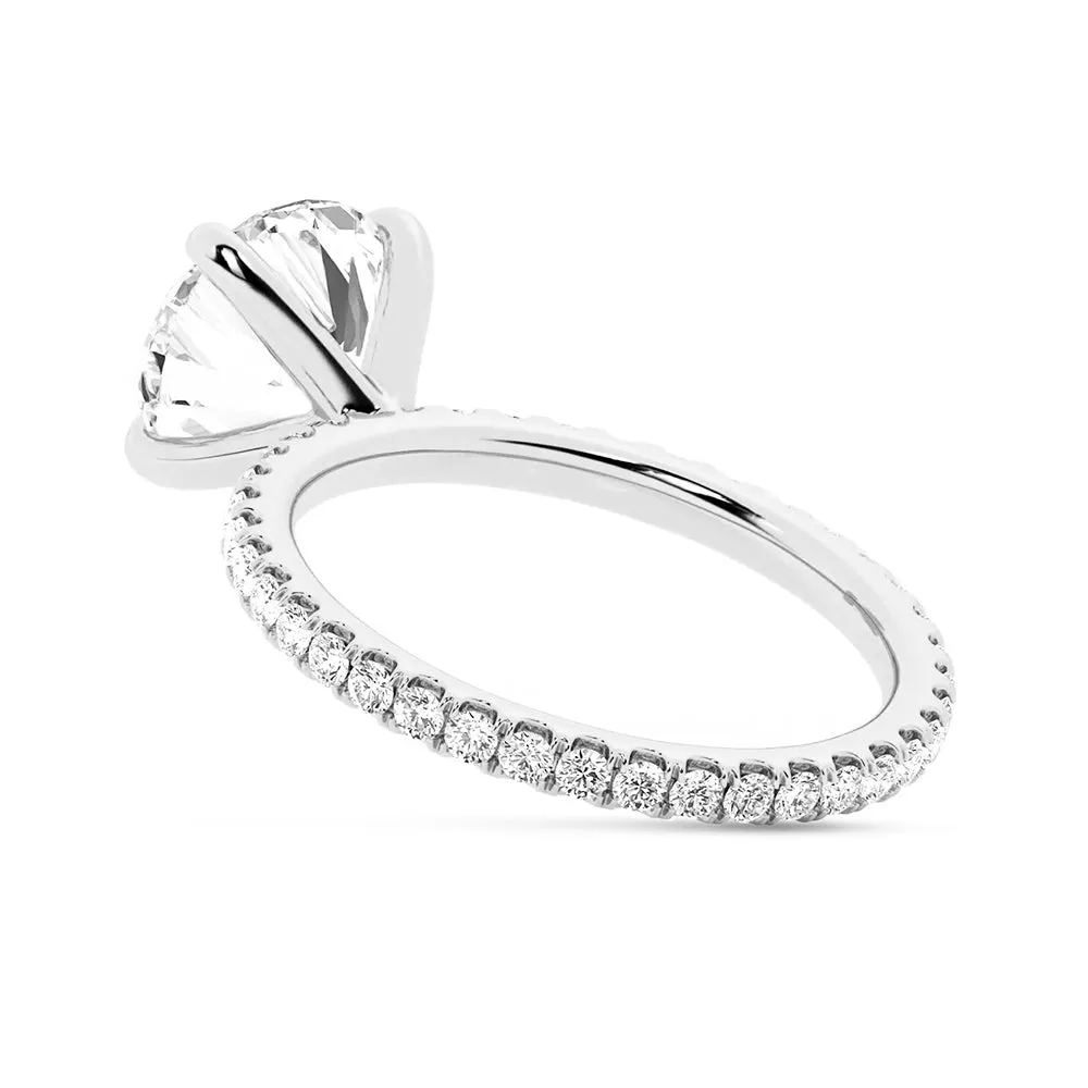 Round Moissanite Engagement Ring With Eternity Pave Band sold by MSBLUE Jewelry product image thumbnail 5
