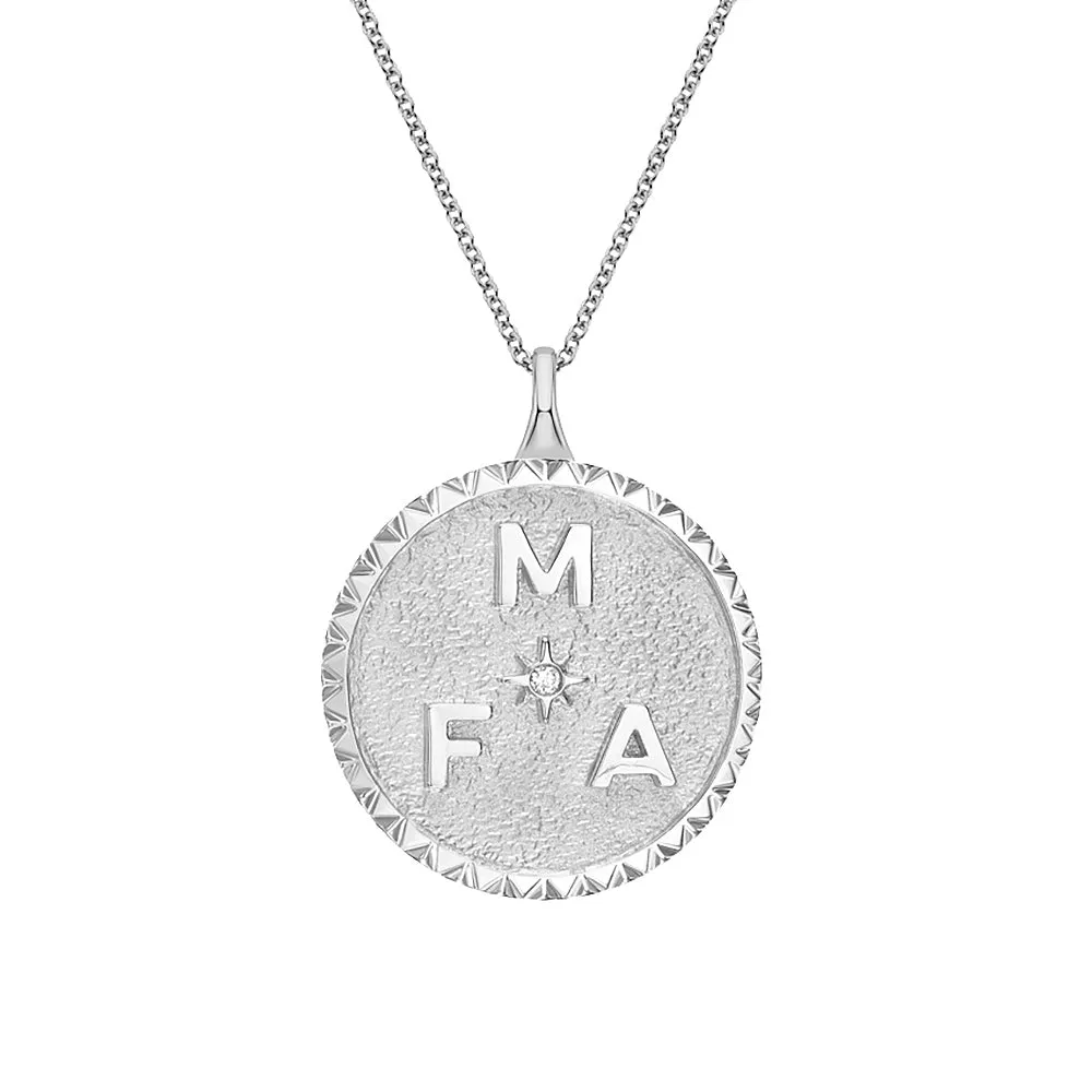 Personalized Initial Medallion Necklace sold by MSBLUE Jewelry product image thumbnail 4