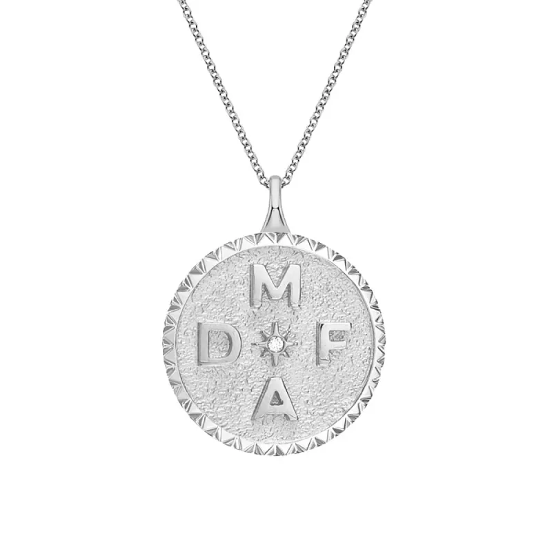 Personalized Initial Medallion Necklace sold by MSBLUE Jewelry