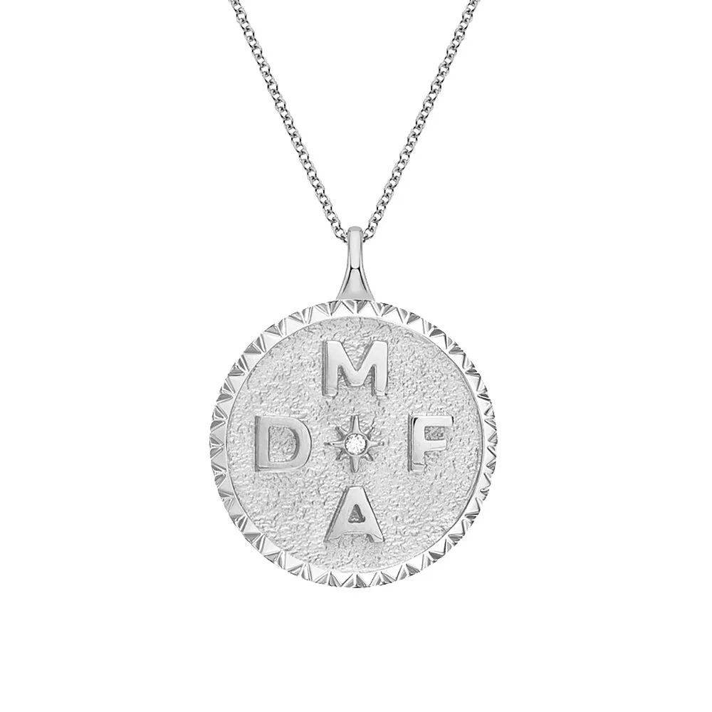 Personalized Initial Medallion Necklace sold by MSBLUE Jewelry